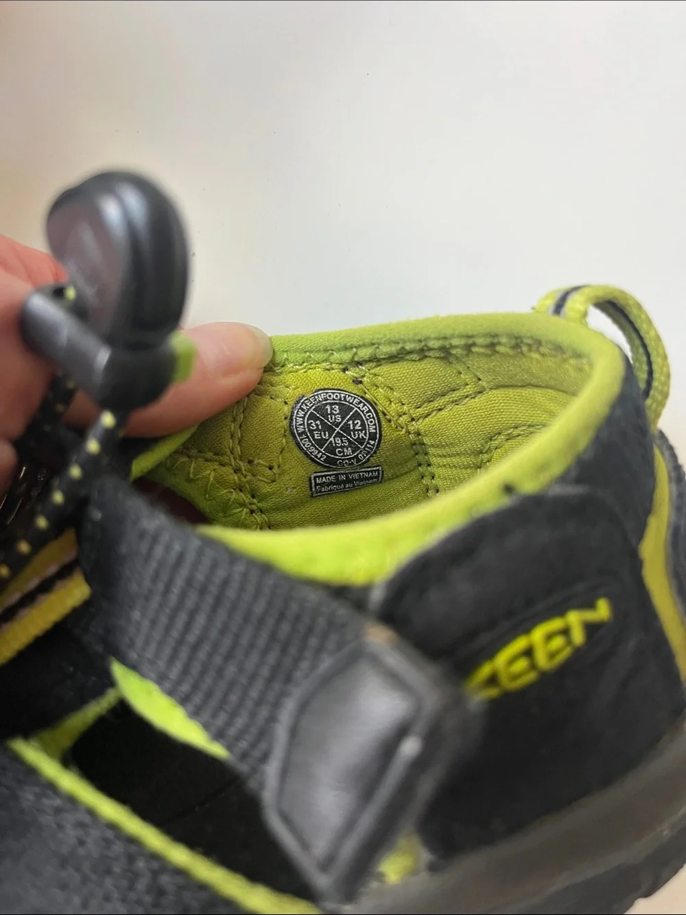 Keen Kids Black Sandals with Lime Accents